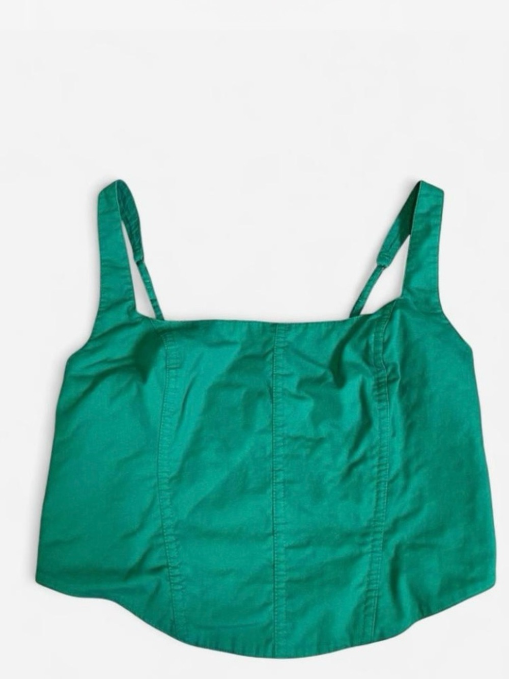 Abercrombie & Fitch Emerald Square-Neck Corset Style Crop Top Size M